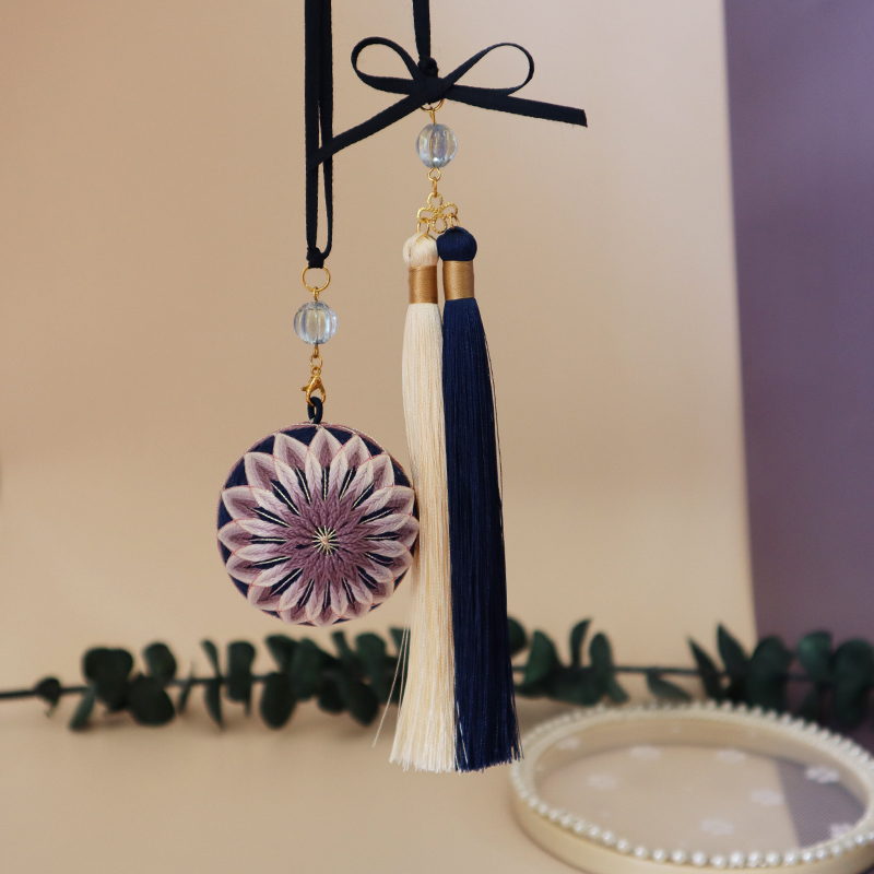 Glazed Hands Bow Ball Diy Handmade Embroidered Material Bag Hanfu Accessories Car Pendants Send Boyfriends Birthday Gifts