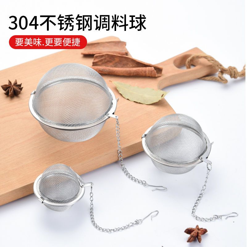 304 stainless steel seasoning ball marinade cage home cooking meat stew net pocket soup soup tea ball spice bag seasoning ball - Taobao