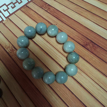 Natural Qinghai Kunlun Jade eighteen Mm Bracelet Green Flower Corn White Stiff handheld mens bracelet to play string