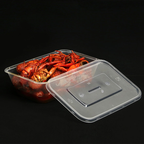 Disposable lunch box rectangular 500ml with cover plastic takeaway transparent 650ml bento lunch box American style