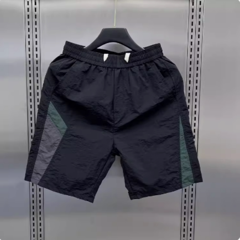 Trendy Casual Shorts for Men, Color-Blocked Drawstring Sports Shorts, Summer Thin Style, Trendy Beach Loose Pants for Men Trendy Casual Shorts for Men, Color-Blocked Drawstring Sports Shorts, Summer Thin Style, Trendy Beach Loose Pants for Men