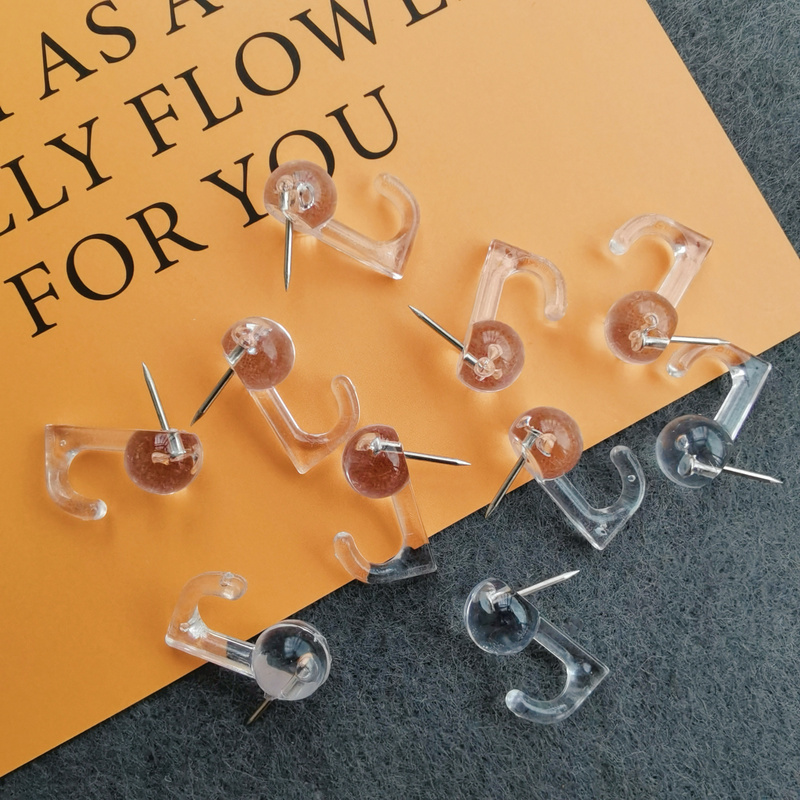 Transparent Push Pin Hooks, Creative Push Pins for Jewelry and Key Storage, Cork Board Pins, Felt Photo Wall DIY Decorative Pins