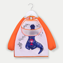 Childrens gown waterproof long sleeve anti-dressing baby eating clothes apron childrens bib clothes anti-fouling