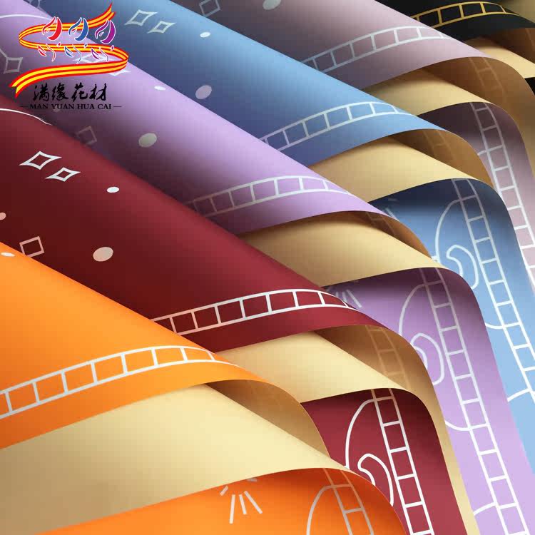 Full Edge New Flowers Packaging Materials Eurostyle Waterproof Bicoloured Ojaca Paper Bouquet Packaging Tarot Paper