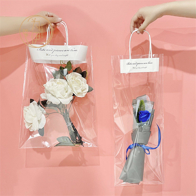 Teacher Festival Single Flower Bouquet Bag Flower Packaging Material OPP Plastic Bag Mesh Red Flower Bouquet Rose Bag 20