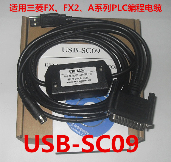 Usb/Rs422 Is Suitable for Mitsubishi Plc Fx1S/1N/2N/A/Fx2 Series Plc Programming Cable Usb-Sc09