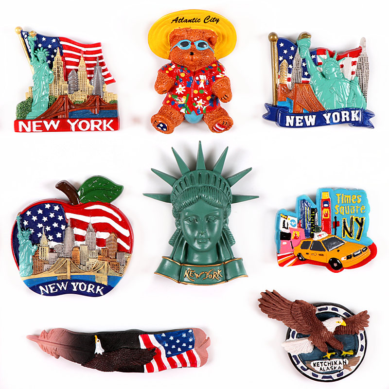 American Fridge Sticker World Tourism Memorabilia Solid Magnet Set of Liberty Atrana Alaska-Taobao