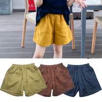 Original new childrens shorts summer boys and girls cotton casual pants pure linen childrens shorts thin