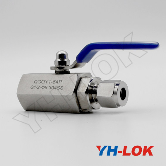 Stainless steel QGQY1-64P gas source ball valve sleeve ball valve hexagonal bar material ball valve 1 2-φ 8