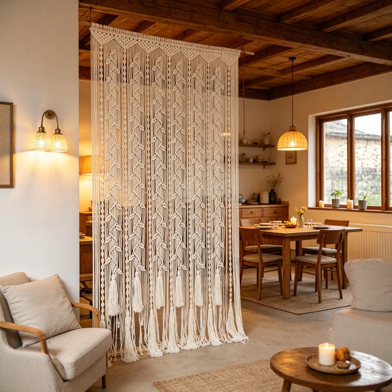 Bohemian Hand-Woven Tapestry with Tassels for Guesthouses and Hotels, Nordic Style Living Room and Dining Room Decorative Wall Tapestry Bohemian Hand-Woven Tapestry with Tassels for Guesthouses and Hotels, Nordic Style Living Room and Dining Room Decorative Wall Tapestry