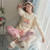 Mùa đông flannel đồ ngủ nữ phim hoạt hình Doraemon dễ thương jingle mèo dày san hô lông cừu đồ ngủ cô gái phù hợp với shop quần áo nữ Bộ Pajama