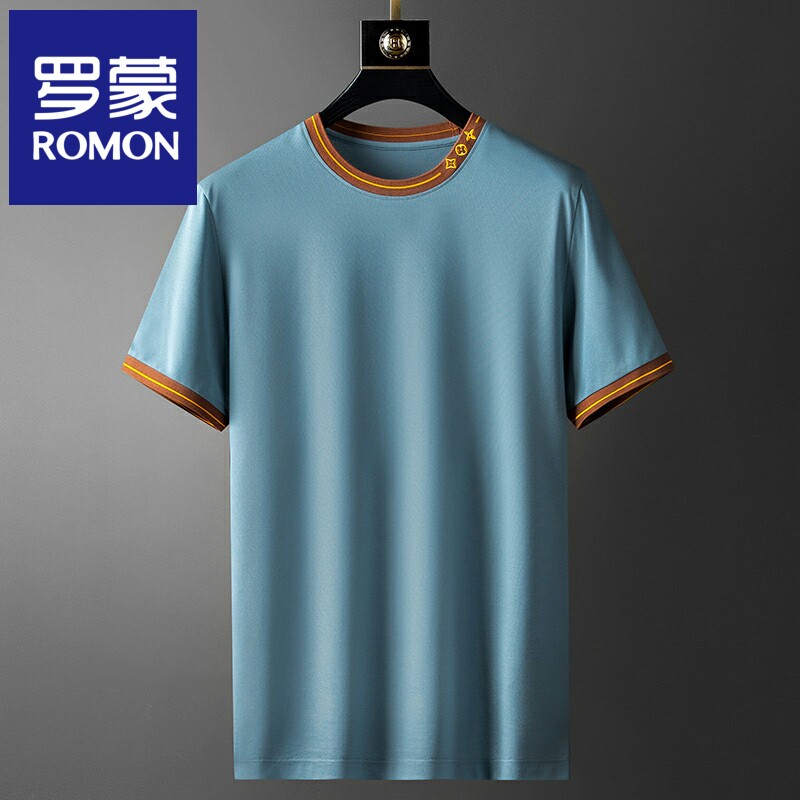 Ice Silk Summer short sleeve T-shirt Male slim fit Speed Dry Breathable Round Collar Workout Midlife High-end Men's Half Sleeve T-shirt