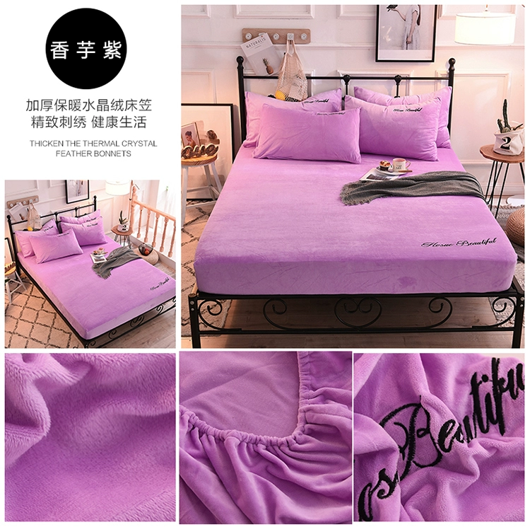 Giường lông cừu san hô mattress Bộ nệm đơn mảnh bọc nhung giường thoáng khí Simmons bảo vệ che bụi che 1,5m / 1,8 giường 	ga chun trải giường 2mx2m2	