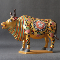 Tang Sancai Ceramics Five Bull Plot Pendulum Pieces of Clive Gold Painted Bulls Bull Classical Collection Artwork Home Hotel