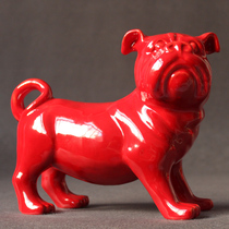 Tang Tri-colored Ceramic Dog Pendulum Pieces Zodiac Dog Artwork Home Living Room Office Adornment Gifts