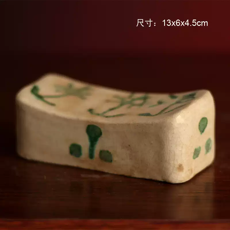 陶瓷脈枕擺件仿古唐三彩脈枕三彩枕復古家居裝飾藝術品古風老物件-淘寶