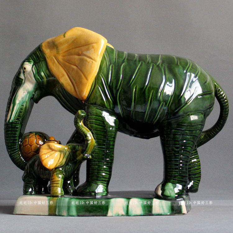 Luoyang Tang three color ceramic mother and child like crafts mother and child like auspicious home furniture opening gift