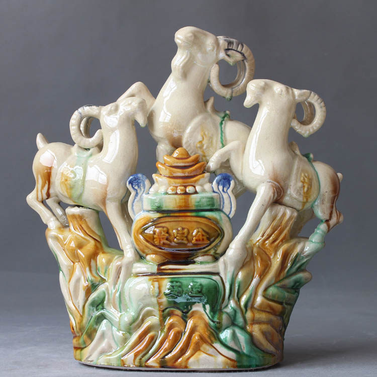 Sanyang Kaitai Ceramic Sheep Fittings Office of Ceramic Arts Household Office of Tang Shizhen Sheep