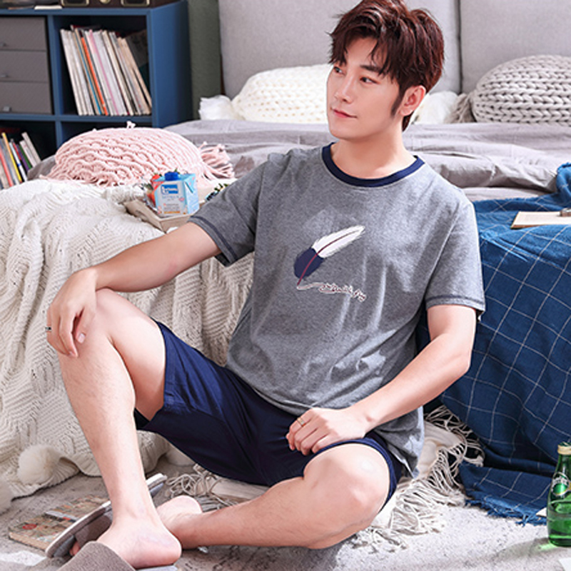 Nam Cực thường mỏng mùa hè bông quần short pajama tập hợp lớn mens kích thước bông nhà mùa hè quần áo.