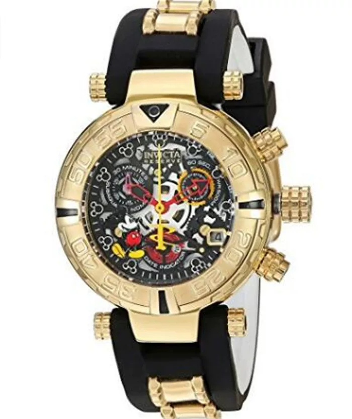 Американская покупка настоящего Invicta Invicta ко-брендированное Disney Мыши Мышь Золотые Мужчины и Часы 22737