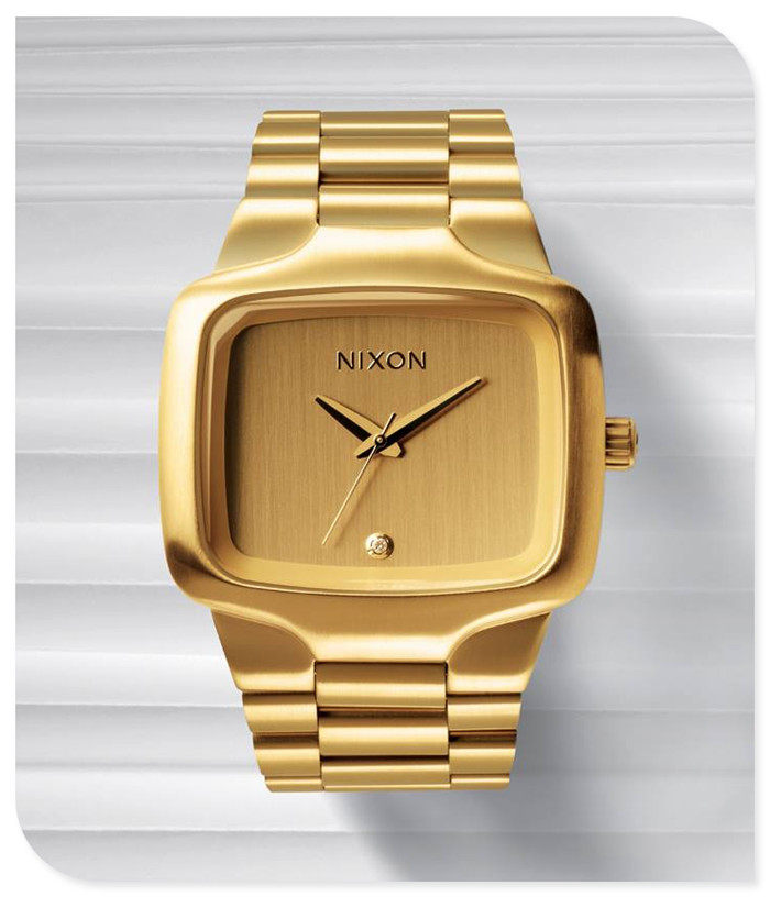 Часы Европа 代购正品nixon player尼克松小金表简约方形时尚男女手表 a140509