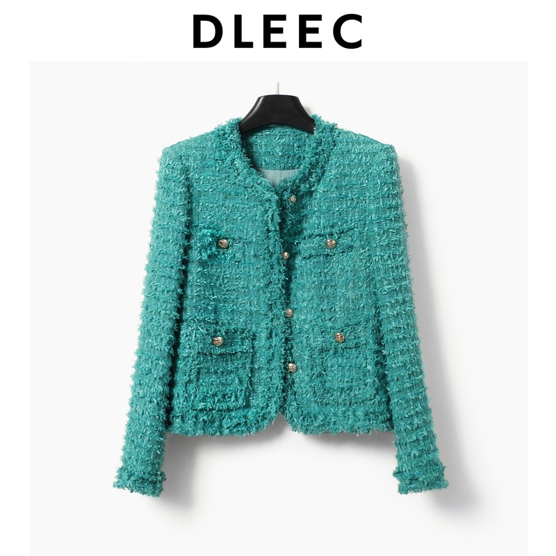 Dleec, a Returning Expat with a Sweet and Elegant Ladylike Style, Tweed Jacket with a Chanel-Inspired Design, Tassel Fashion, High-End Feel Top Dleec, a Returning Expat with a Sweet and Elegant Ladylike Style, Tweed Jacket with a Chanel-Inspired Design, Tassel Fashion, High-End Feel Top