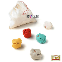Nakagawa Mas Seven deer family White deer Masakura cotton and linen hand jade grab sandbag(made in Japan)