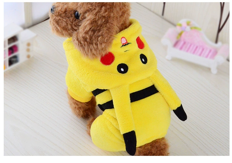 Quần áo cho chó Vật nuôi Pikachu biến quần áo bốn chân Quần áo Teddy quần áo mùa thu và mùa đông Chó con nhỏ quần áo mèo quần áo - Quần áo & phụ kiện thú cưng