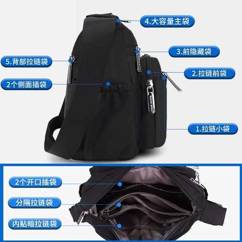 Сумка через плечо, водонепроницаемая сумка на одно плечо, вместительный и большой бумажник, ткань оксфорд