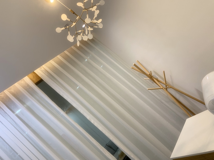 Beauty salon impermeable gauze curtain curtain light yarn custom white yarn balcony yarn beauty bed partition living room semi-shading