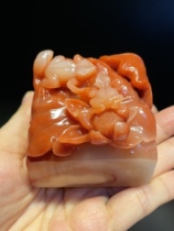 Laos Stone Crystal Frozen Fine Seal Double Happiness Linmen Seal Carving