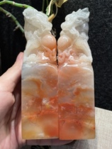 Laos stone double dragon double seal fine seal dragon travels the world