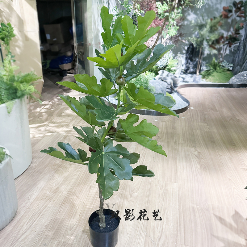 Simulated Fig Tree, Gum Leaves with Fruit, Fig Potted Plants, Indoor Landscaping Decoration, Simulated Green Plants Simulated Fig Tree, Gum Leaves with Fruit, Fig Potted Plants, Indoor Landscaping Decoration, Simulated Green Plants