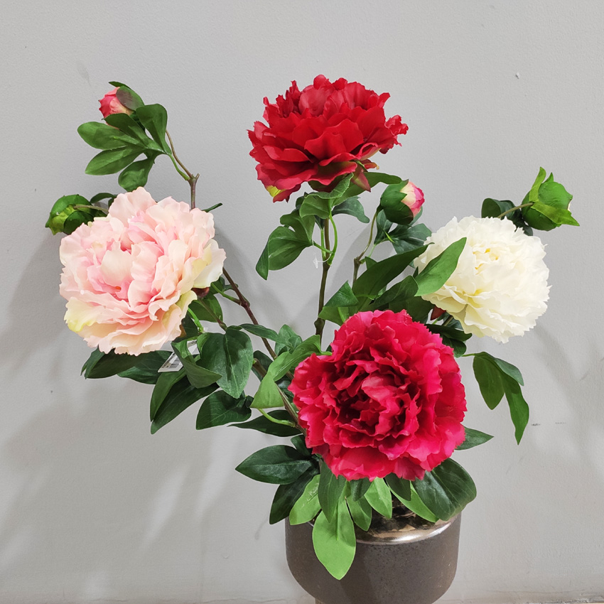 Simulation peony flower feel Chinese peony Luoyang peony Chinese style decoration display artificial flower