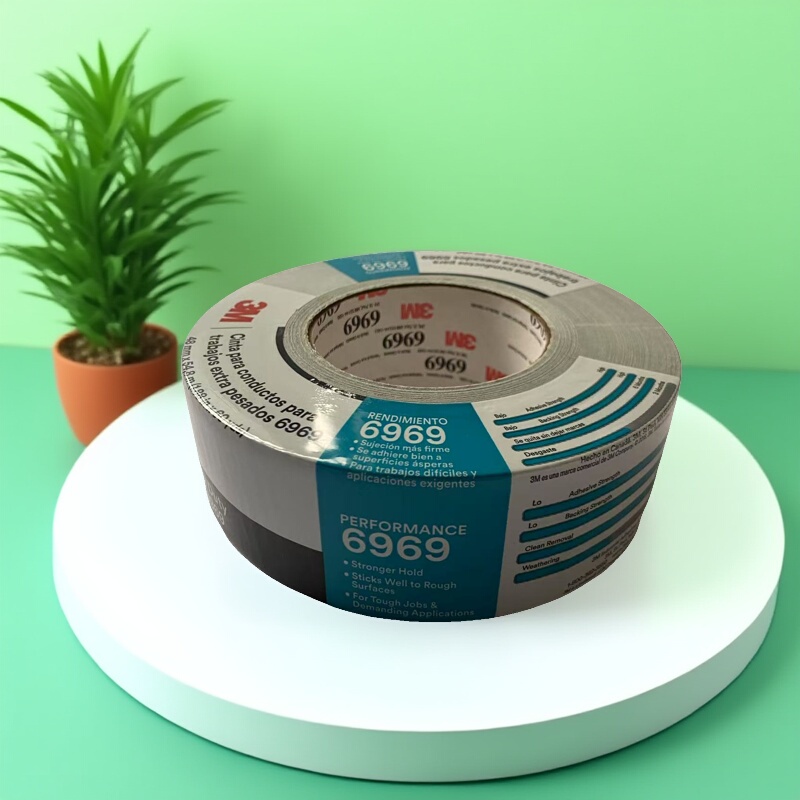 3m6969 Duct Tape Strong Adhesive Heavy-Duty Tape for Pipe Leak Repair Carpet Fixing Black Gray in Stock Duct Tape