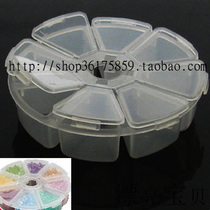 diy tools 8 grid round beading box storage box transparent plastic storage box jewelry box