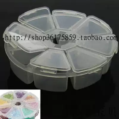 diy tool 8 grid round beaded box storage box transparent plastic storage box jewelry box