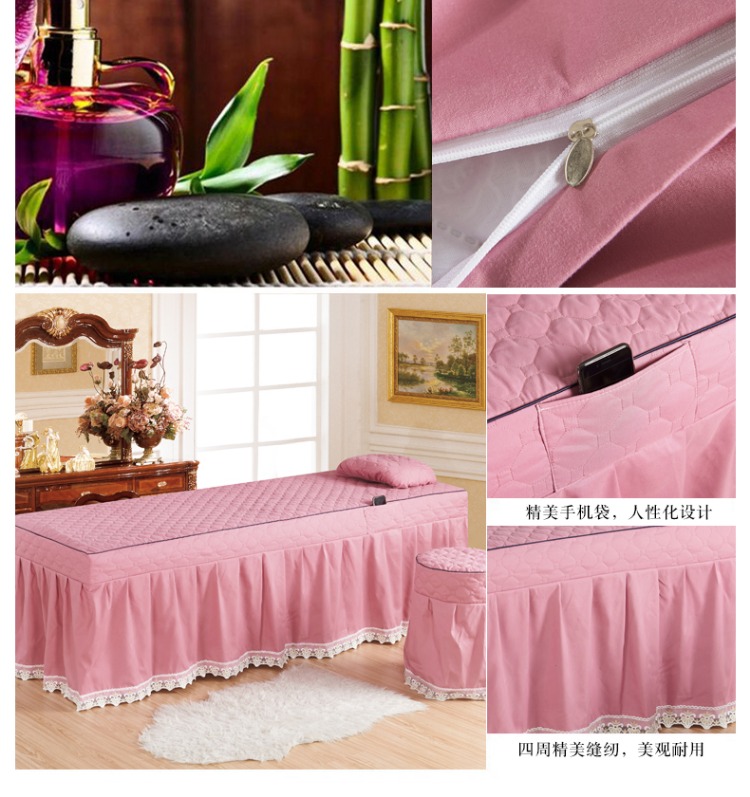 Làm đẹp giường đơn mảnh với lỗ xông khói rắn màu đơn giản cơ thể massage vật lý trị liệu giường giường bốn bộ ưu đãi đặc biệt mẫu ga trải giường spa
