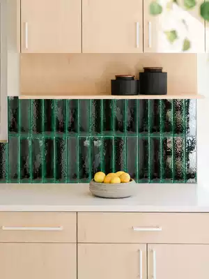 Fish love sugar retro green blue ice crack kiln made handicraft brick kitchen dressing room wall tile background wall tile