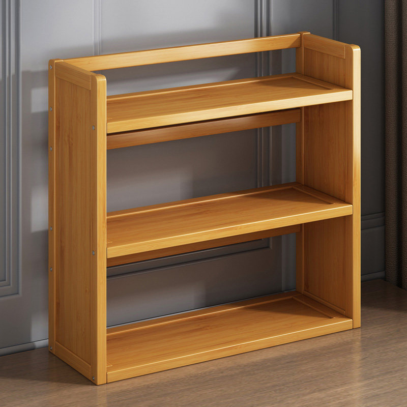 Bookshelves Desktop Small shelves Office Easy landing students Children's table Multi-layers Contained Solid Wood Bookcase