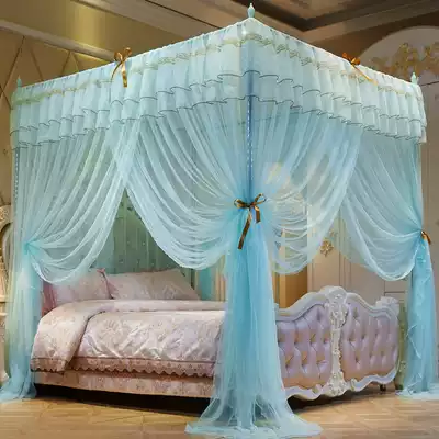 Mosquito Net 1 5 m bed, three-door Princess wind floor bracket bolded 1 2 m encrypted double grain Account 1 8m household