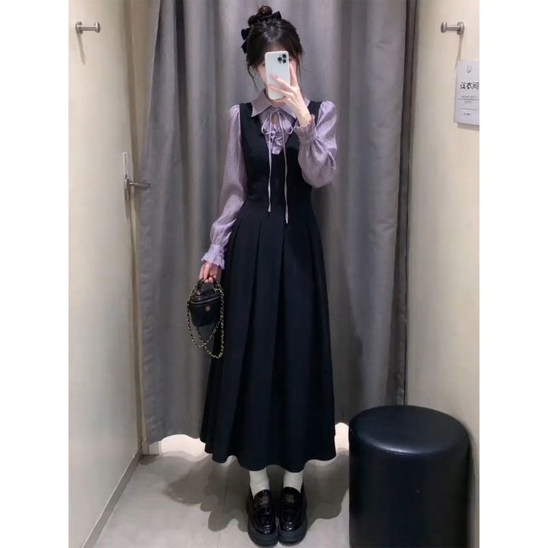 French-Style Gentle and Elegant Purple Long-Sleeve Dress for Petite Women, 2026 Autumn New Model, Mature and Intellectual Long Dress for Women French-Style Gentle and Elegant Purple Long-Sleeve Dress for Petite Women, 2026 Autumn New Model, Mature and Intellectual Long Dress for Women