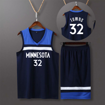 Minnesota Timberwolves basketball uniform No. 32 Downs Jersey sports suit mens vest game custom uniform