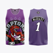 Basketball uniform single coat male Raptors No. 1 McGrady Carter Jersey sports quick-dry training vest bf wind loose