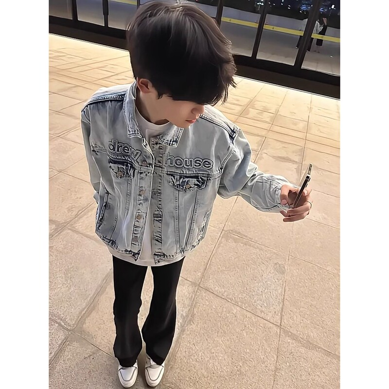 Cleanfit Light Blue Denim Jacket Men's Autumn and Winter American High Street Vibe Cool Short Workwear Jacket Cleanfit Light Blue Denim Jacket Men's Autumn and Winter American High Street Vibe Cool Short Workwear Jacket