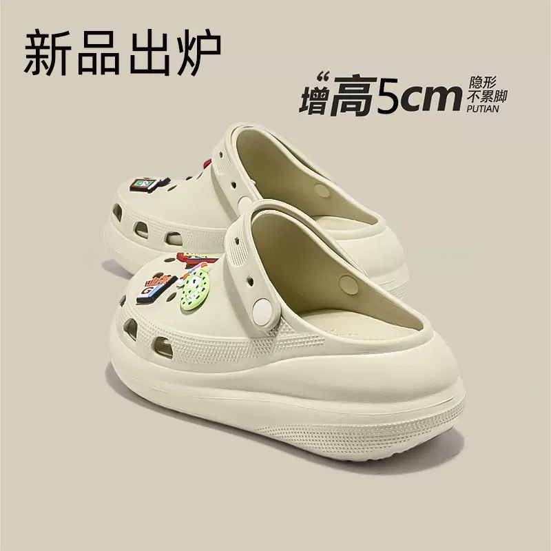 Облачные сланцы Puff Croc для женщин, новые обувь с мягкой подошвой, толстая подошва, противоскользящие, против запаха, верхняя одежда, домашние тапочки для мужчин