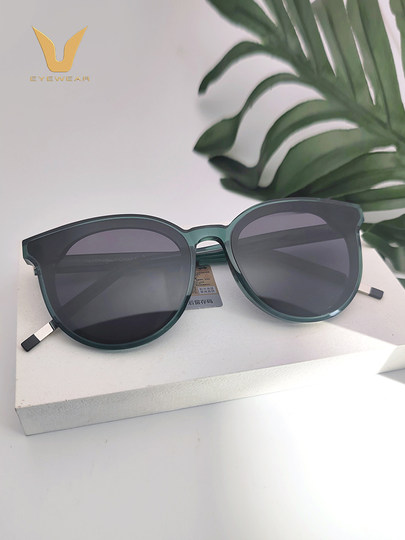 Microfiber Sunglasses Green Women's 25 New Model Ins Style Nylon Uv Protection Large Frame Trendy Fashion Sunglasses