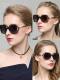 Sunglasses for Women, Korean Style Trendy Sunglasses, Uv Protection, Polarized, Round Face, Hollow Rhinestone, New Style, Small Frame, Fashionable for Driving