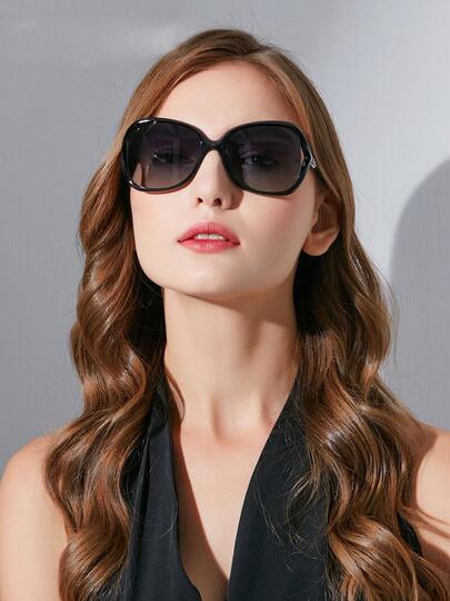 2026 New Polarized Sunglasses for Women, Korean Style Trendy Sunglasses for Big Faces, Slimming Effect, Internet Celebrity Glasses, Uv Protection, Round Face Style