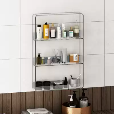 Punch-free washing table storage rack acrylic wall dressing room storage layer rack Wall multi-layer cosmetic dressing rack